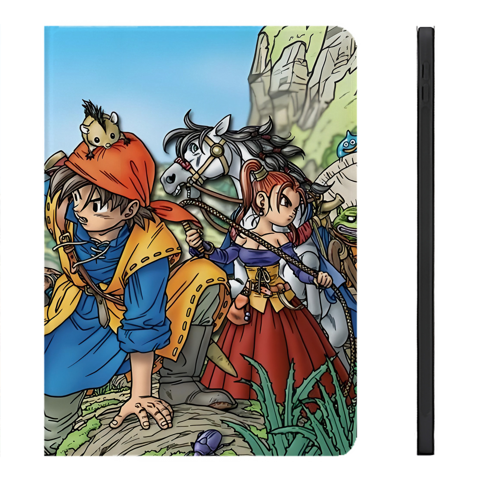（画像用） ドラゴンクエスト Doragon Kuesuto Dragon Quest IPadケース ペンホルダー付き ブックスタイルデザイン